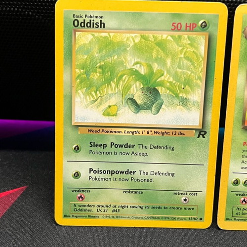 Team Rocket Pokemon Card Bundle near Mint with Dark Vileplume, Dark Gloom, Oddish