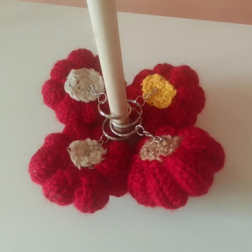 Handmade knitted pumpkin keychain new