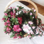 Basket with flowers like new