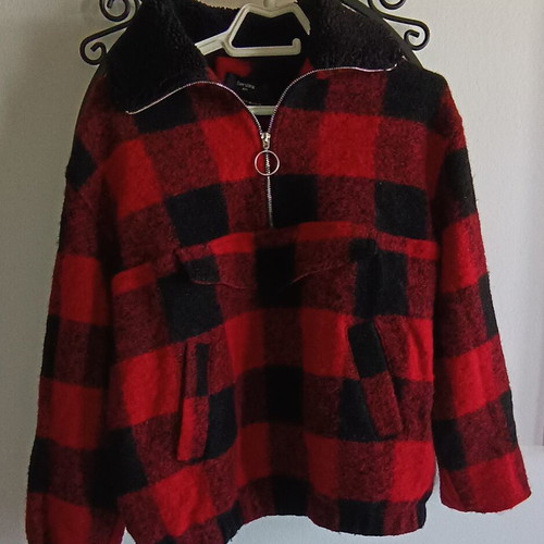 Bershka jacket with checkered sweater size XS/S like new