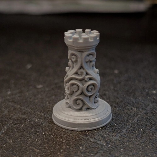 Fancy chess set new, printed pieces