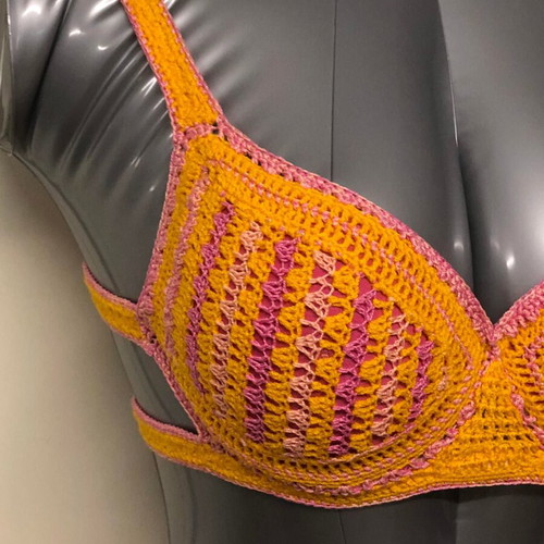 Athletic knitted swimsuit new, size S, multicolor