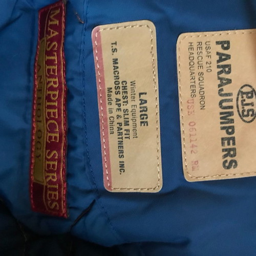 Parajumpers jacket used medium blue with detachable fur hood