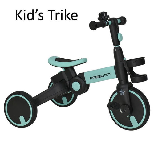 Bebe Stars Freedom 3-in-1 kids bike with parent handle, turquoise
