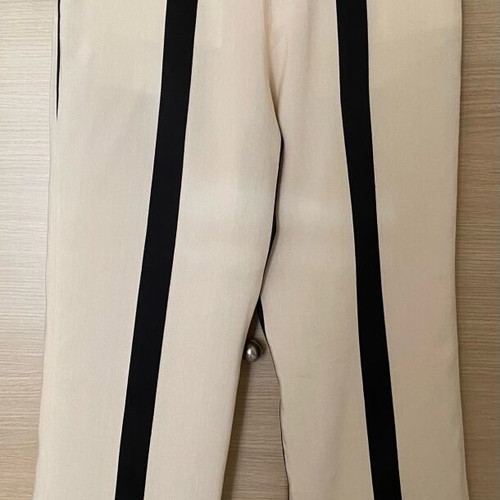 Acne Studios pants size 38 FR/42 IT like new, linen and viscose cream with black stripes