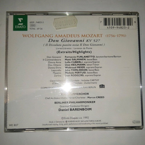 Mozart Don Giovanni CD used, classical opera