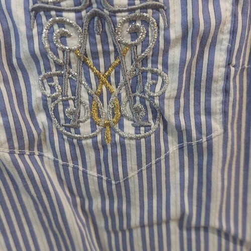 Massimo Dutti Striped Shirt Used, Size M, White-Blue