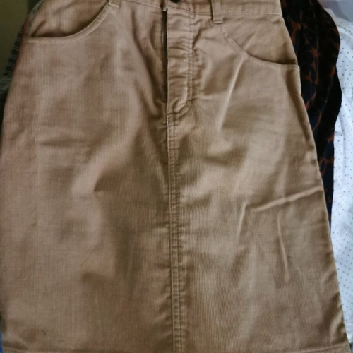 Corduroy skirt, beige camel color, size XS