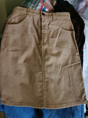 Corduroy skirt, beige camel color, size XS