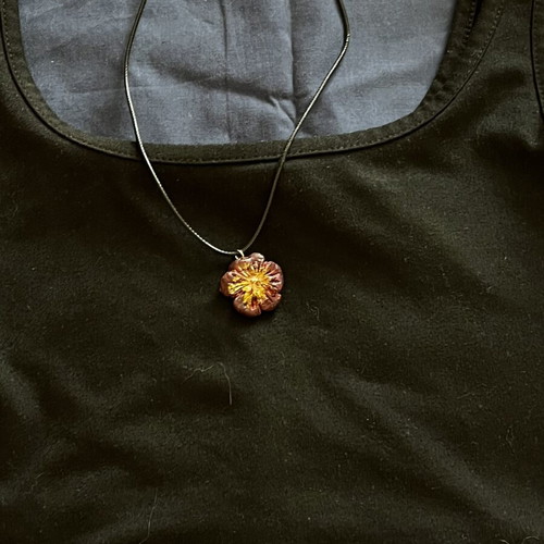 Handmade purple flower necklace