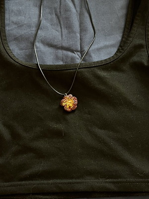 Handmade purple flower necklace