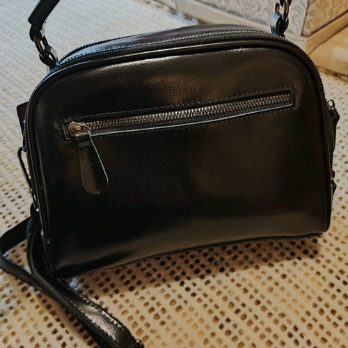 Doca black leather women's handbag new