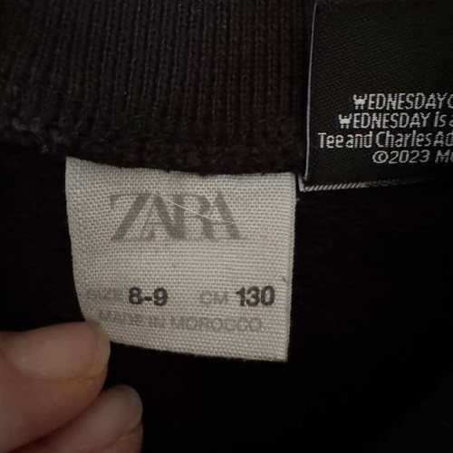Wednesday Zara sweatshirt dress used for girls 8-9 years black
