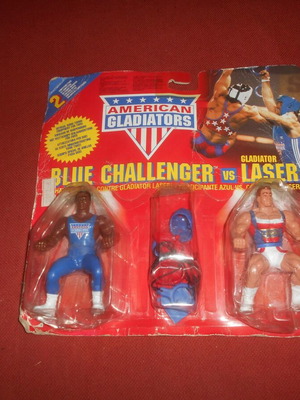 American Gladiators Laser vs Blue Challenger 1991 Mattel figures used