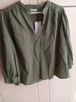 Lola blouse new, 100% cotton, size L, khaki