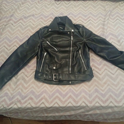 Sinsay Black Biker Jacket New, Size S, Faux Leather