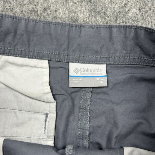 Columbia men's gray chino shorts size 30W used, cotton casual
