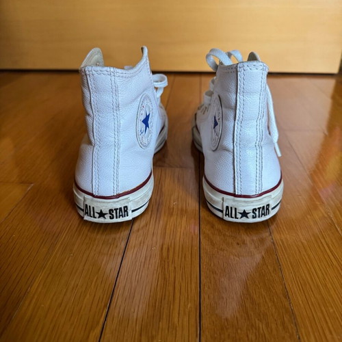 Converse white leather women's shoes used, size 37