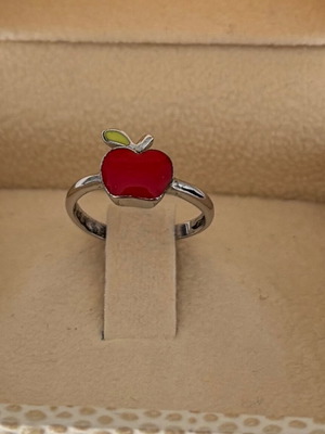 Children's silver .925 ring like new with apple design