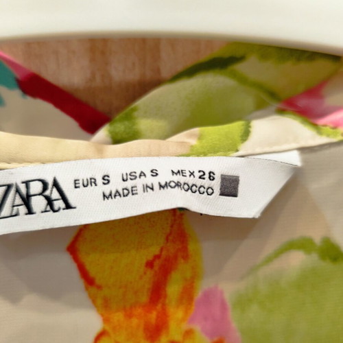 Zara floral shirt S with watercolor print