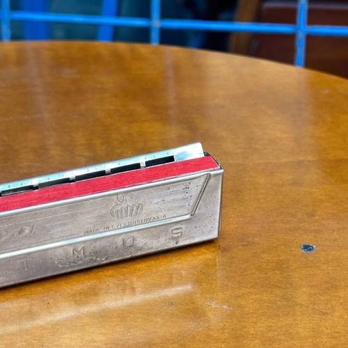 Vintage MICA RYTMUS harmonica used, made in Czechoslovakia