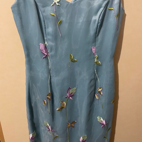 Constantini Embroidered Women's Dress New Size 44 Turquoise