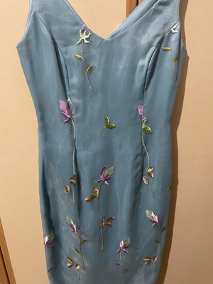 Constantini Embroidered Women's Dress New Size 44 Turquoise