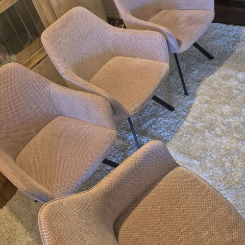 Dining chairs used, pack of 4, pink fabric