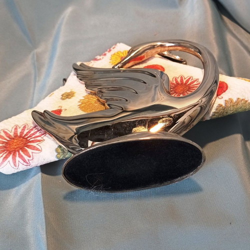 Silverplated Swan Napkin Holder used with box, vintage design
