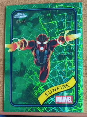 Topps Chrome Marvel 25 № 22 Sunfire Hulk Green Lazer карта като нова