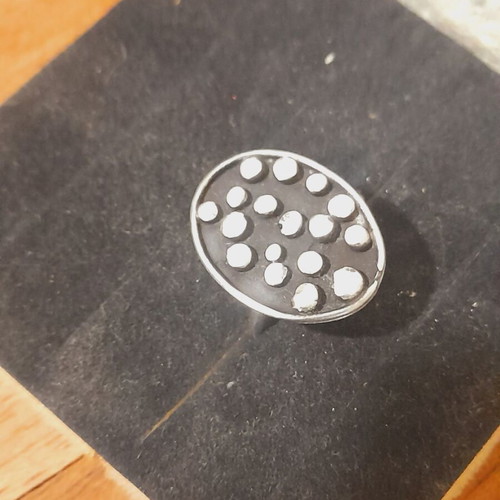 Handmade silver ring with 925 silver and oxidation blackening new