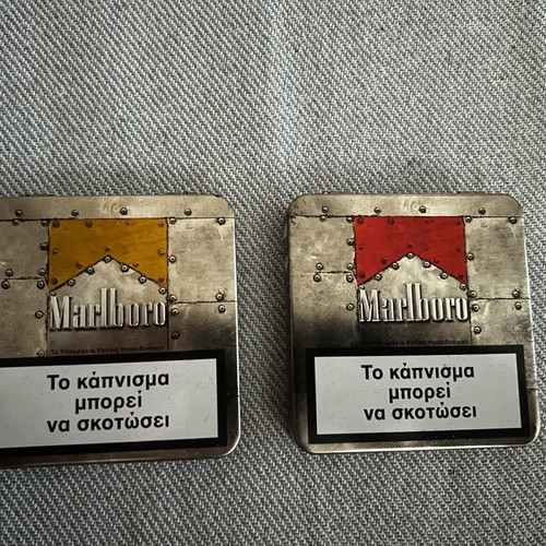 Marlboro collectible metal cigarette cases like new, set of 2