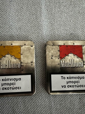 Marlboro collectible metal cigarette cases like new, set of 2