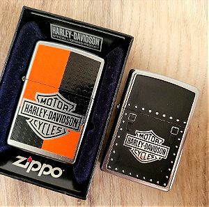 ΔΥΟ Zippo Harley Davidson Motorcycles Lighters - 2007 & 2009 USA