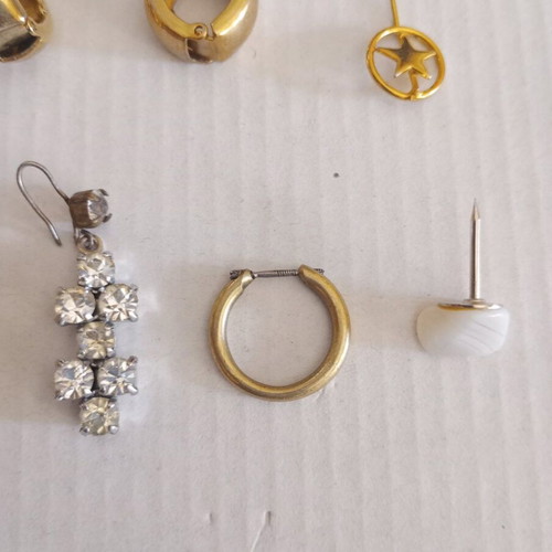 A.P.C. earrings used, white and blue, 1970-1980 from England