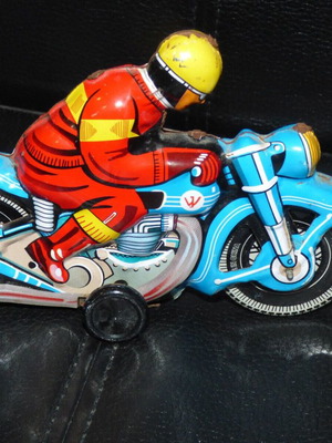 Vintage China MS-376 Motorcycle wind up τσίγκινο παιχνίδι μεταχειρισμένο