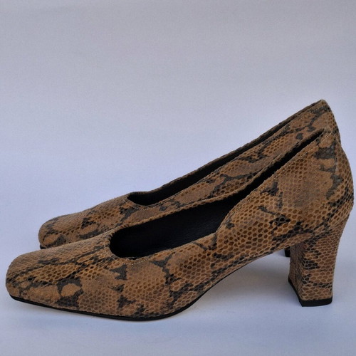 Mallas leather shoes like new, brown snake effect size 38