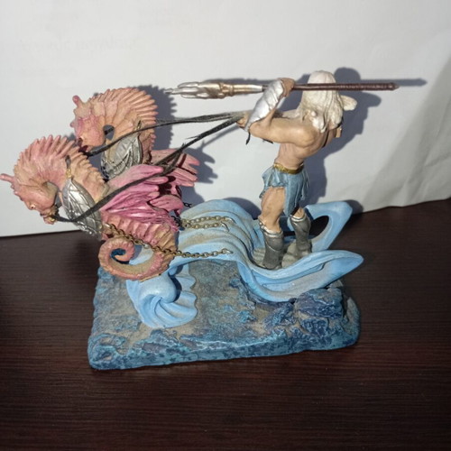 Poseidon Metal Figure on Chariot with Hippocamps DeAgostini Mythology 2011 like new