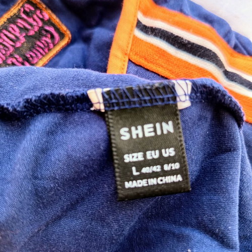 Shein halter top like new, blue with orange details, size L