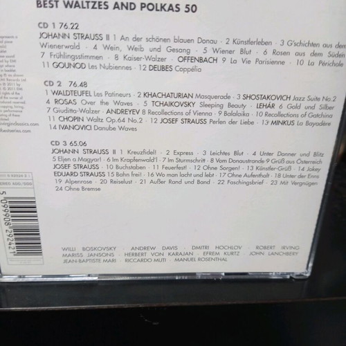 50 Best Waltzes and Polkas 3 CD like new, classical