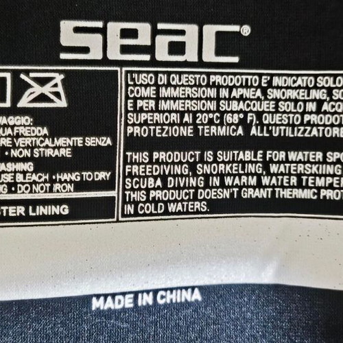 Seac Ciao 2.5mm diving monosuit with zipper XL like new