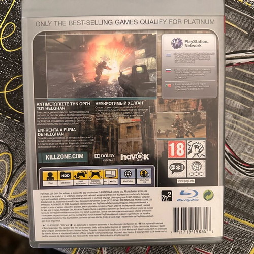 Killzone 2 Platinum like new for Sony PlayStation 3