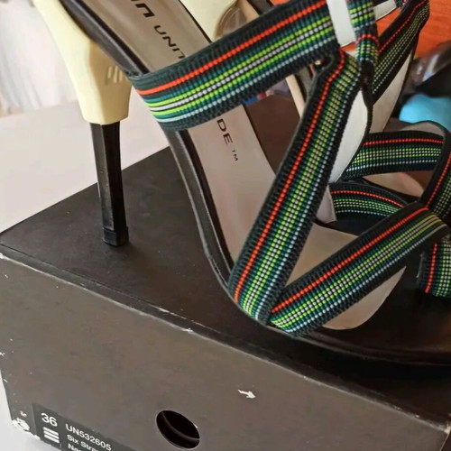 United Nude women's high-heeled sandals used, multicolor leather