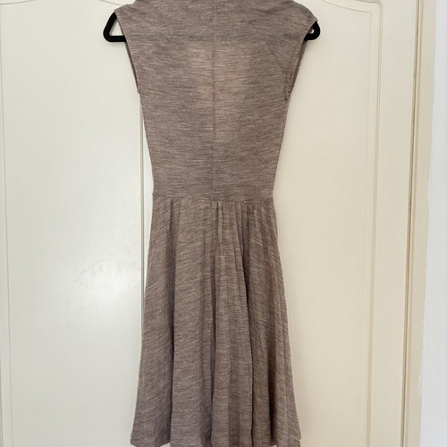 Zara Beige Knit Wrap Mini Dress wool blend XS used