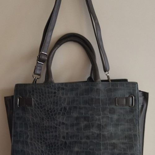 Bpc Bonprix Collection leather handbag new, gray and blue