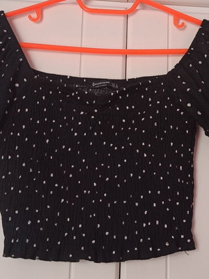 Stradivarius short-sleeve polka dot blouse like new, size S