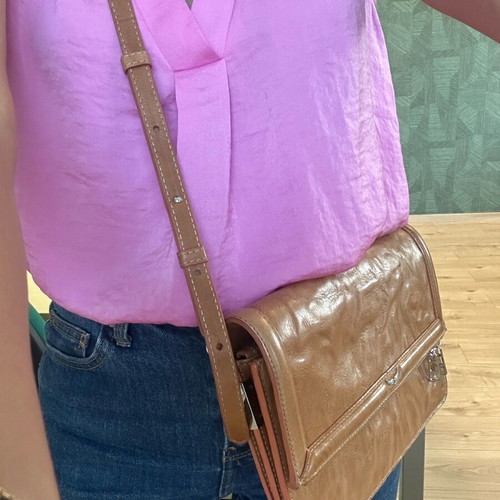 Zadig & Voltaire crossbody bag leather rock novel sunset light brown like new