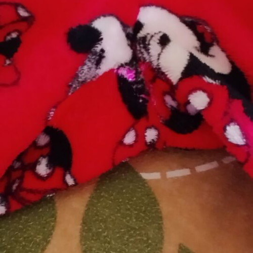 Minnie Mouse fleece pajamas used, size 3-4 years, white and red