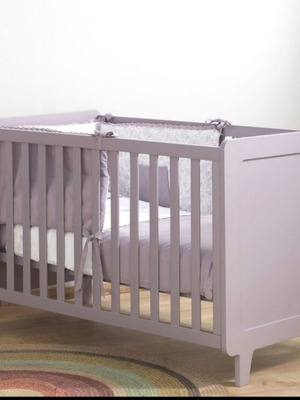 Hippy Convertible Baby Cot Lilac with Mattress like new