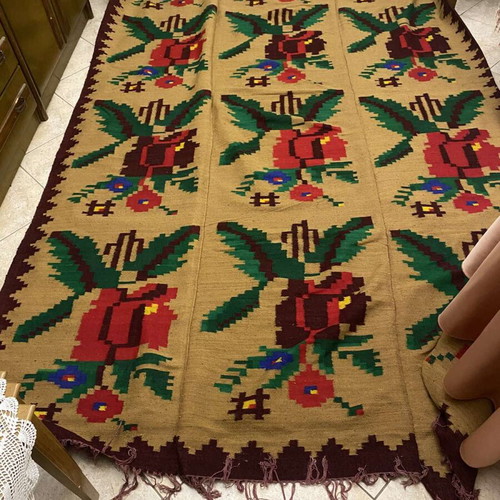 Handmade wool rug on loom, new, large (3.00×1.77)